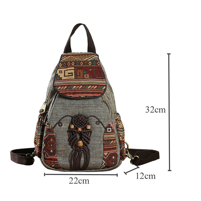 Vintage Canvas Backpacks for Women-Backpacks-Gray-Free Shipping Leatheretro