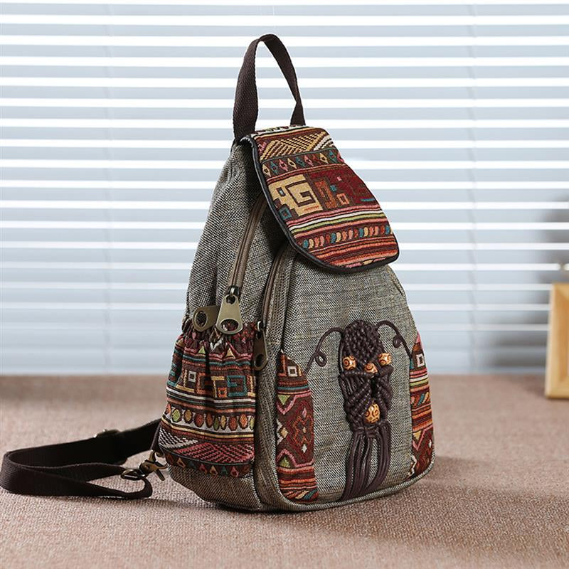 Vintage Canvas Backpacks for Women-Backpacks-Gray-Free Shipping Leatheretro