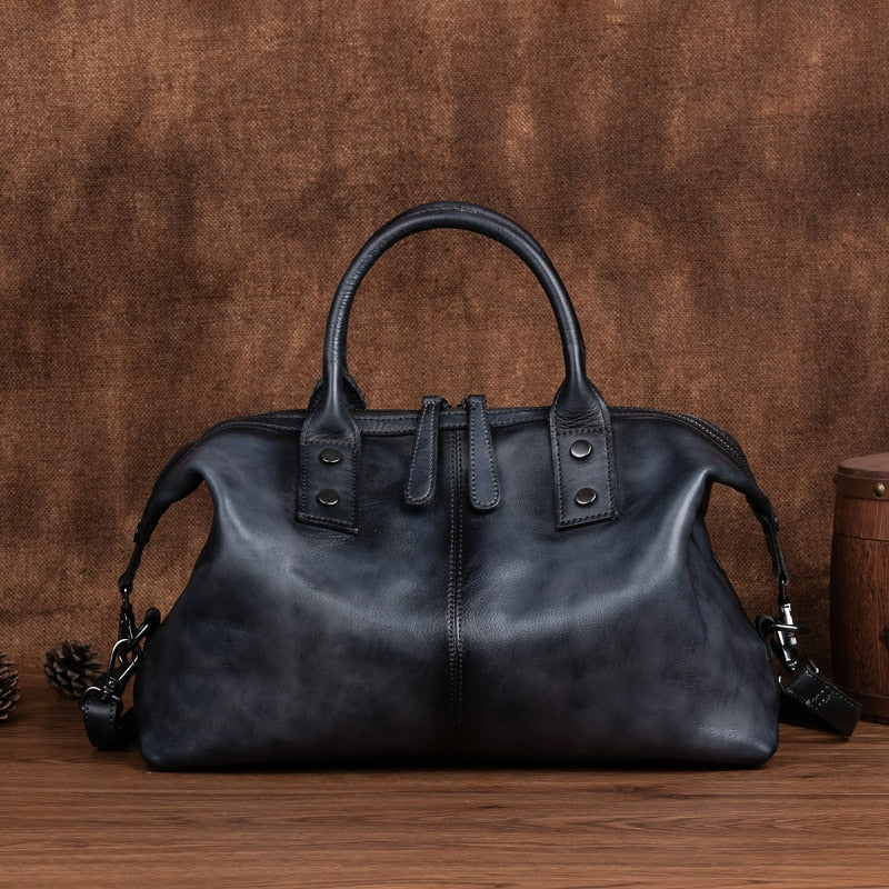 Vintage Cowhide Leather Dumpling Bag-Handbags-Brown-Free Shipping Leatheretro
