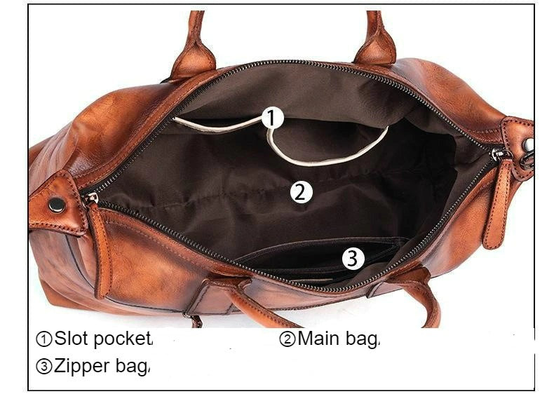 Vintage Cowhide Leather Dumpling Bag-Handbags-Brown-Free Shipping Leatheretro