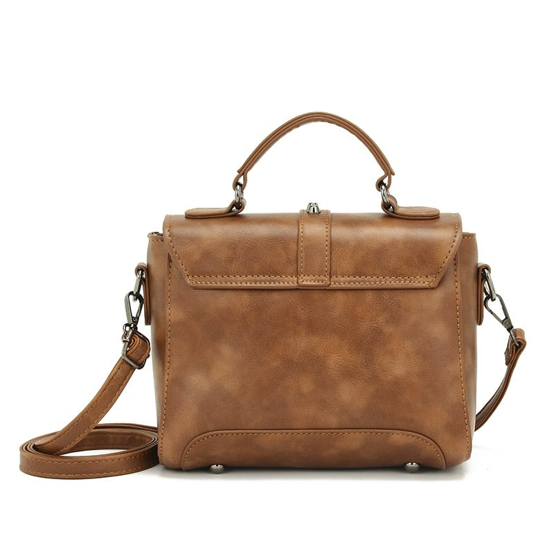 Vintage Cross body Leather Rivet Shoulder Bag-Handbags-Brown-Free Shipping Leatheretro