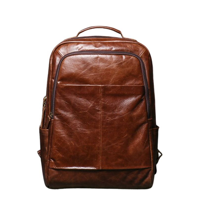 Vintage Genuine Leather Men's Backpack-Backpacks-Black-Free Shipping Leatheretro