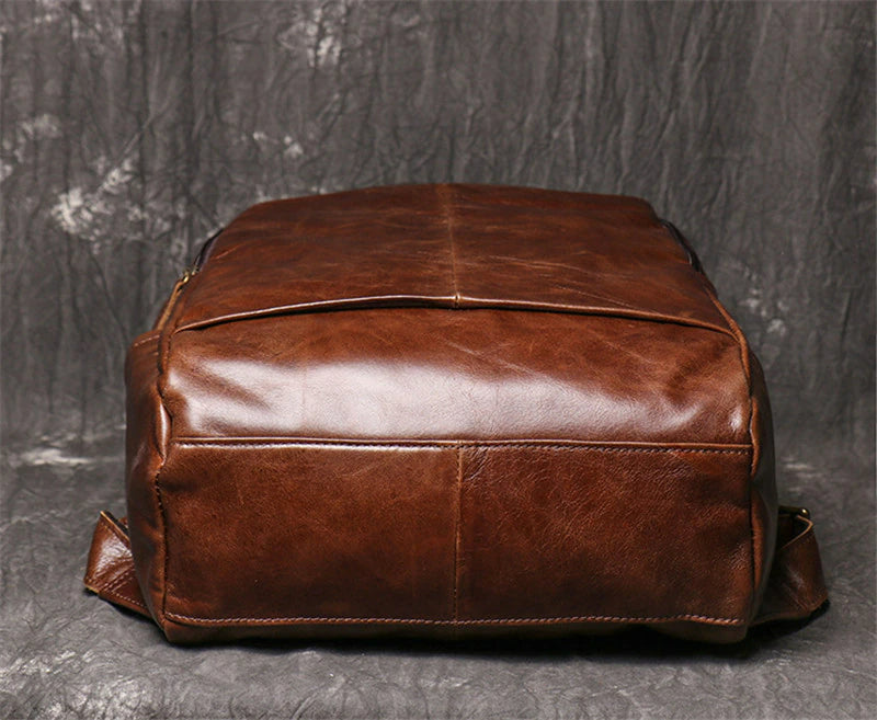 Vintage Genuine Leather Men's Backpack-Backpacks-Black-Free Shipping Leatheretro