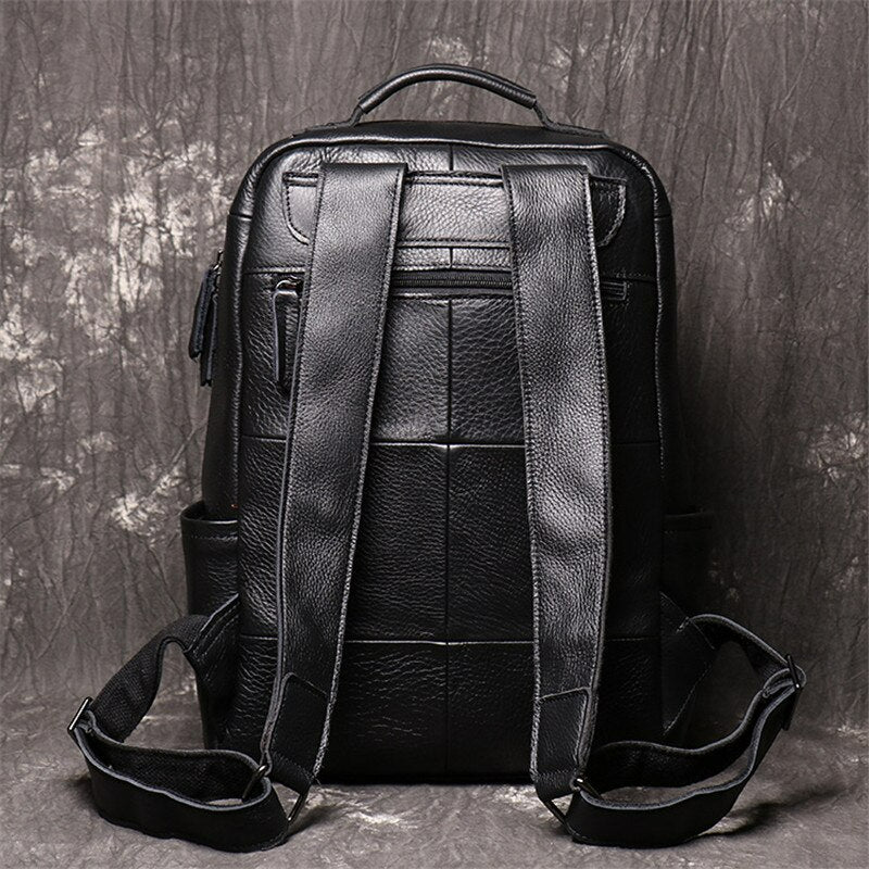 Vintage Genuine Leather Men's Backpack-Backpacks-Black-Free Shipping Leatheretro