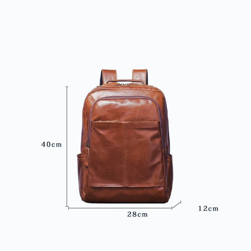 Vintage Genuine Leather Men's Backpack-Backpacks-Black-Free Shipping Leatheretro