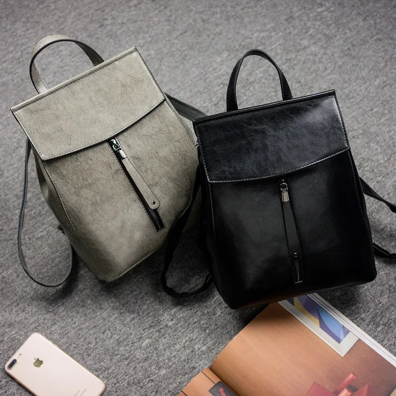 Vintage Genuine Leather Women's Backpack – Travel & Shoulder Bag-Backpacks-Green-Free Shipping Leatheretro