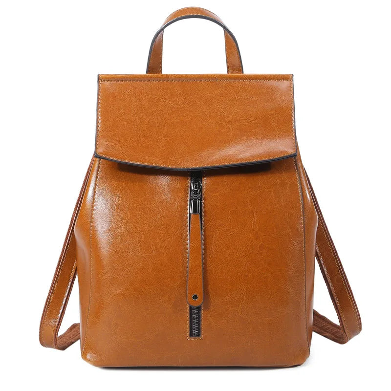Vintage Genuine Leather Women's Backpack – Travel & Shoulder Bag-Backpacks-Brown-Free Shipping Leatheretro