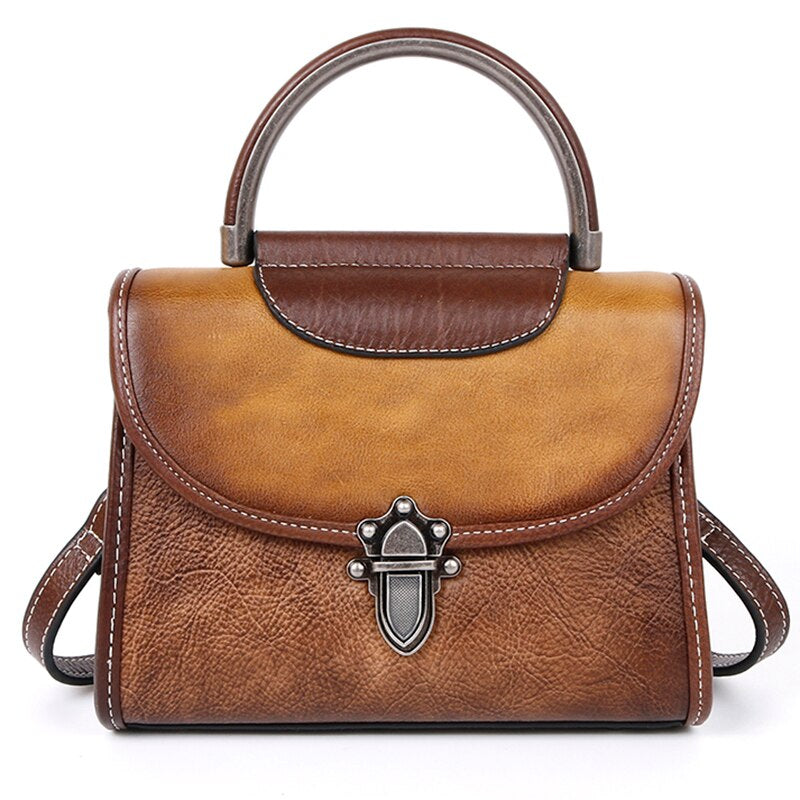 Vintage Luxury Genuine Leather Cross Body Bag-Handbags-Purple Green-Free Shipping Leatheretro