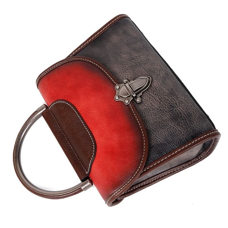 Vintage Luxury Genuine Leather Cross Body Bag-Handbags-Purple Green-Free Shipping Leatheretro