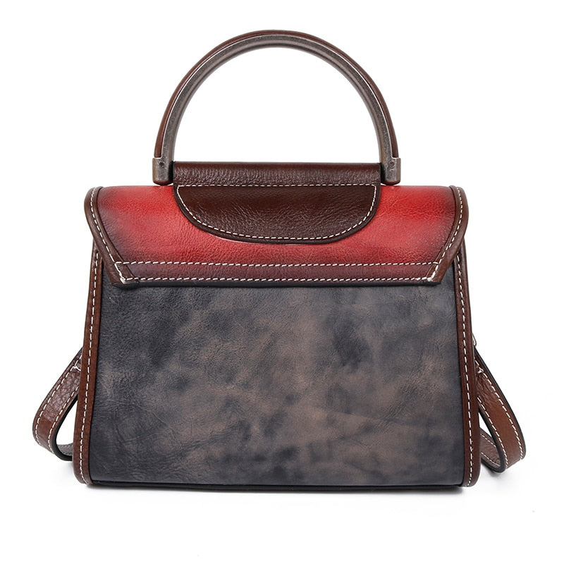 Vintage Luxury Genuine Leather Cross Body Bag-Handbags-Purple Green-Free Shipping Leatheretro