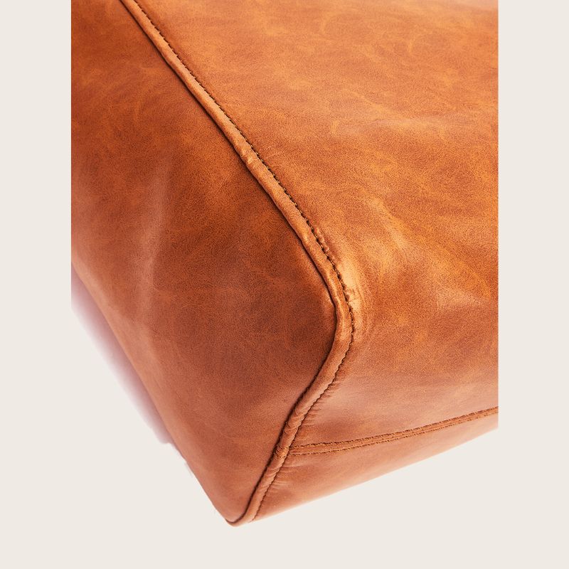 Vintage Oil Wax Leather Large Capacity Tote Bag for Women-Tote Bag-Brown-Free Shipping Leatheretro