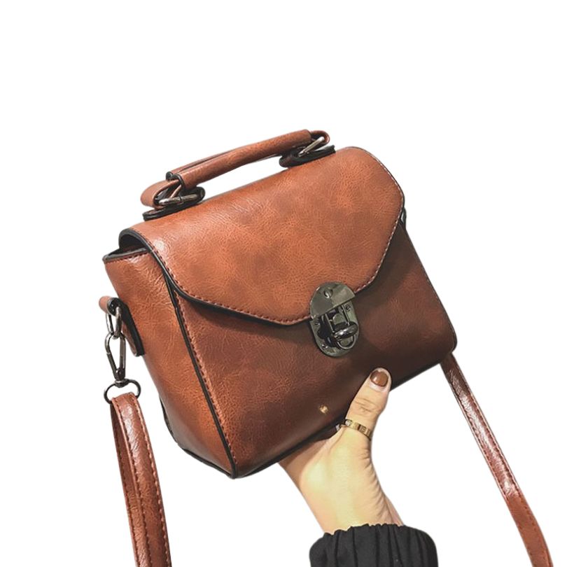 Vintage Small Top-handle Shoulder Bag-Handbags-Black-Free Shipping Leatheretro