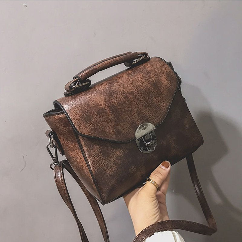 Vintage Small Top-handle Shoulder Bag-Handbags-Black-Free Shipping Leatheretro