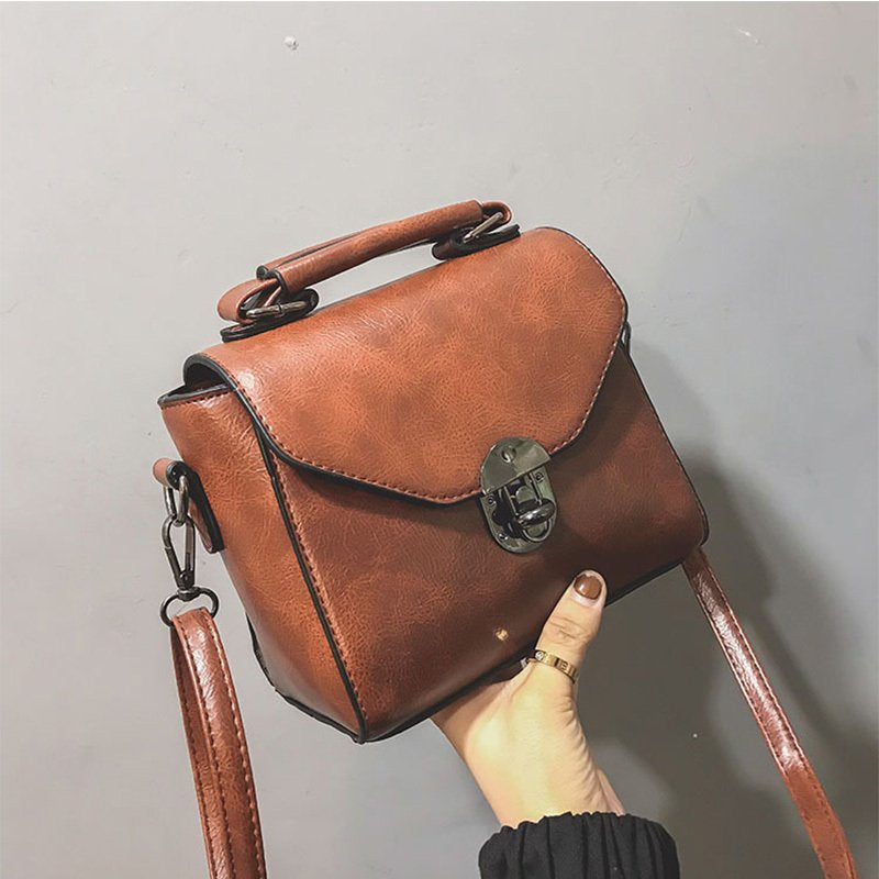 Vintage Small Top-handle Shoulder Bag-Handbags-Black-Free Shipping Leatheretro