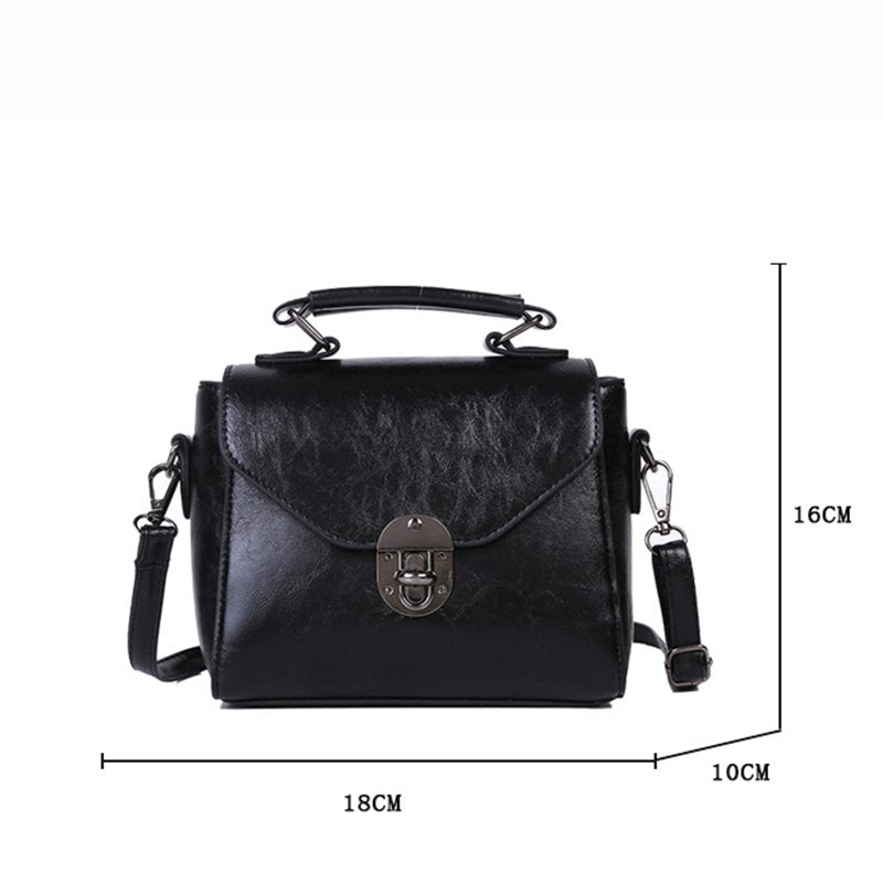 Vintage Small Top-handle Shoulder Bag-Handbags-Black-Free Shipping Leatheretro