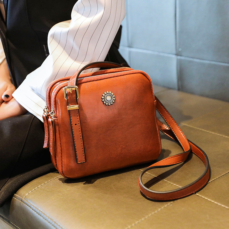 Vintage Style Square Shoulder Bag-Handbags-Black-Free Shipping Leatheretro