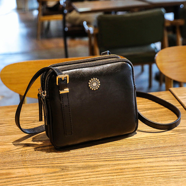 Vintage Style Square Shoulder Bag-Handbags-Black-Free Shipping Leatheretro