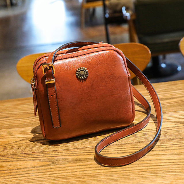 Vintage Style Square Shoulder Bag-Handbags-Brown-Free Shipping Leatheretro