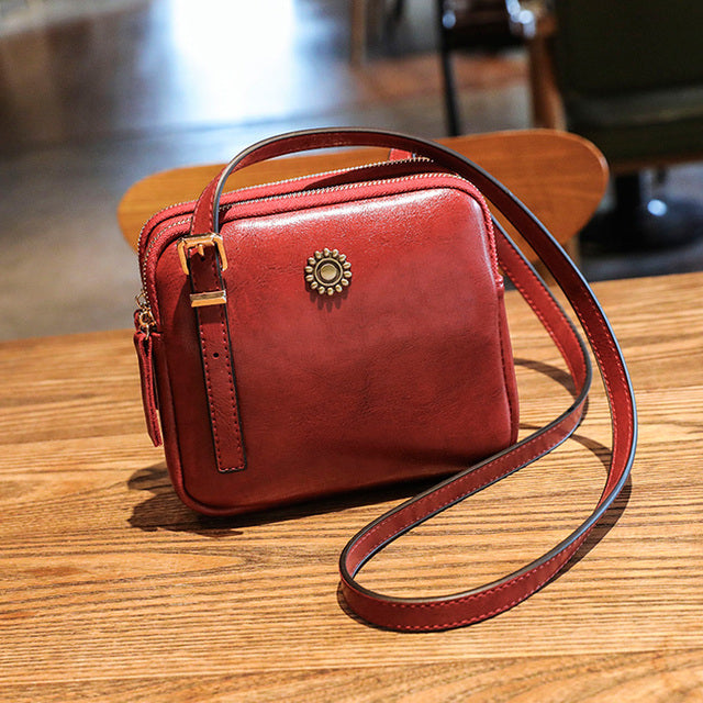 Vintage Style Square Shoulder Bag-Handbags-Red-Free Shipping Leatheretro