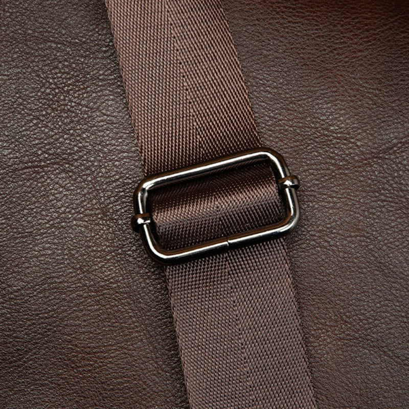 Vintage Vegetable Tanned Leather Zipper Shoulder Bag-Handbags-Coffee-Free Shipping Leatheretro