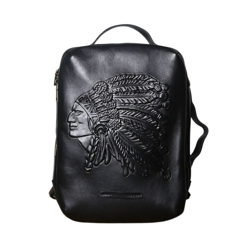 Vintage Vegetated Tanned Leather Men's Shoulder Bag I Backpack-Backpacks-Large-Free Shipping Leatheretro