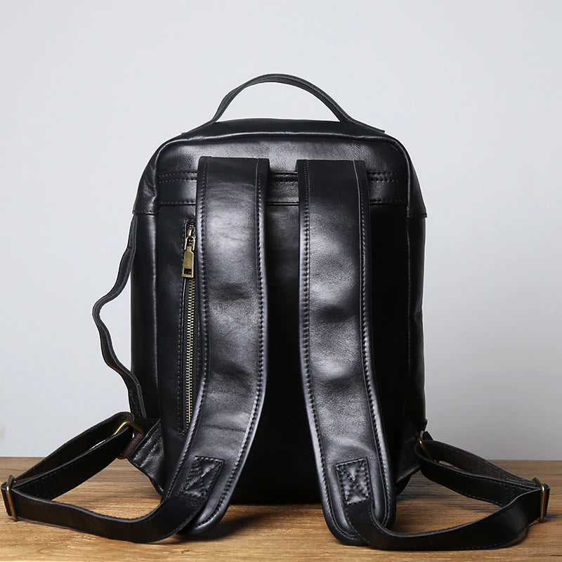 Vintage Vegetated Tanned Leather Men's Shoulder Bag I Backpack-Backpacks-Large-Free Shipping Leatheretro