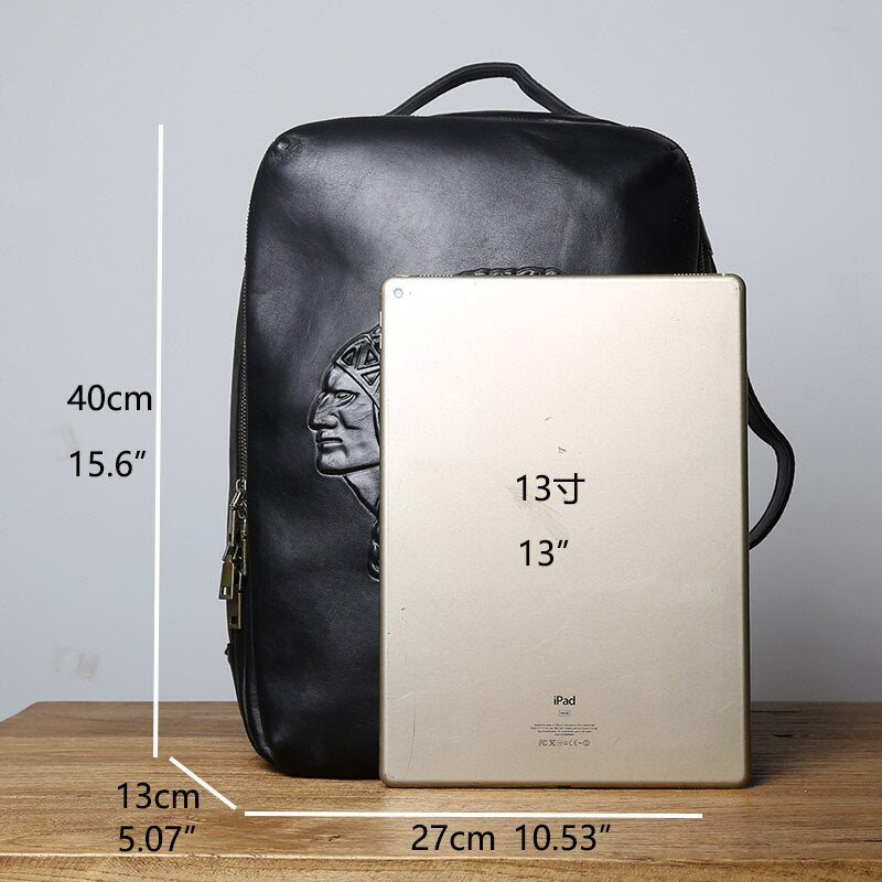 Vintage Vegetated Tanned Leather Men's Shoulder Bag I Backpack-Backpacks-Large-Free Shipping Leatheretro