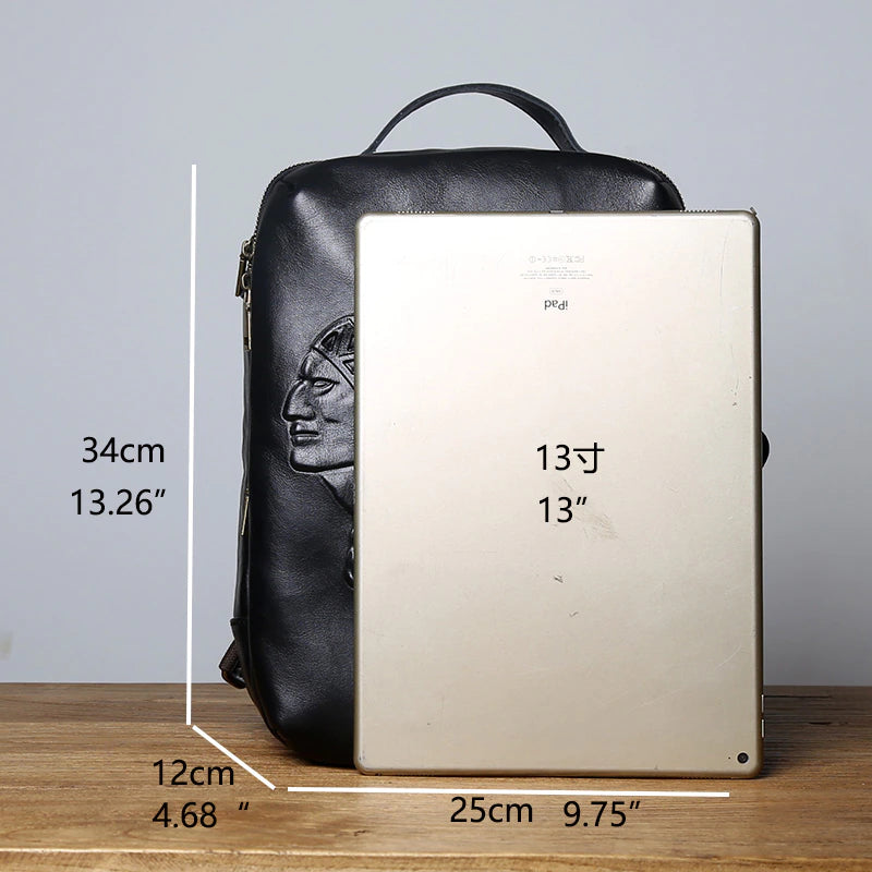Vintage Vegetated Tanned Leather Men's Shoulder Bag I Backpack-Backpacks-Large-Free Shipping Leatheretro