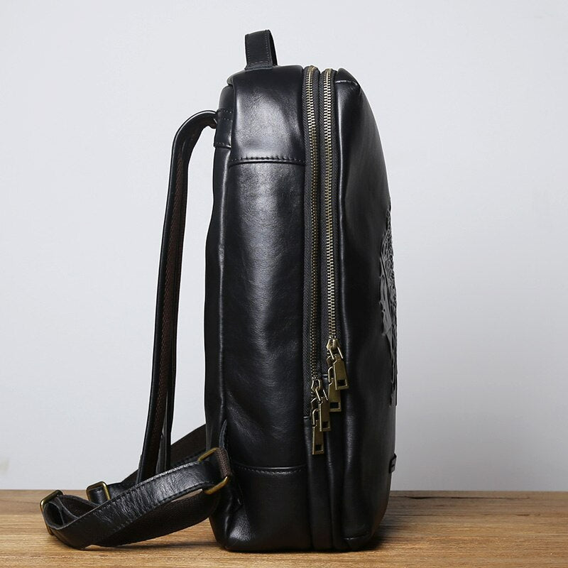 Vintage Vegetated Tanned Leather Men's Shoulder Bag I Backpack-Backpacks-Large-Free Shipping Leatheretro