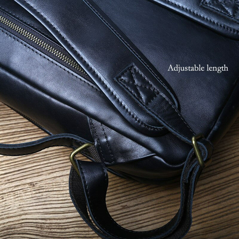 Vintage Vegetated Tanned Leather Men's Shoulder Bag I Backpack-Backpacks-Large-Free Shipping Leatheretro