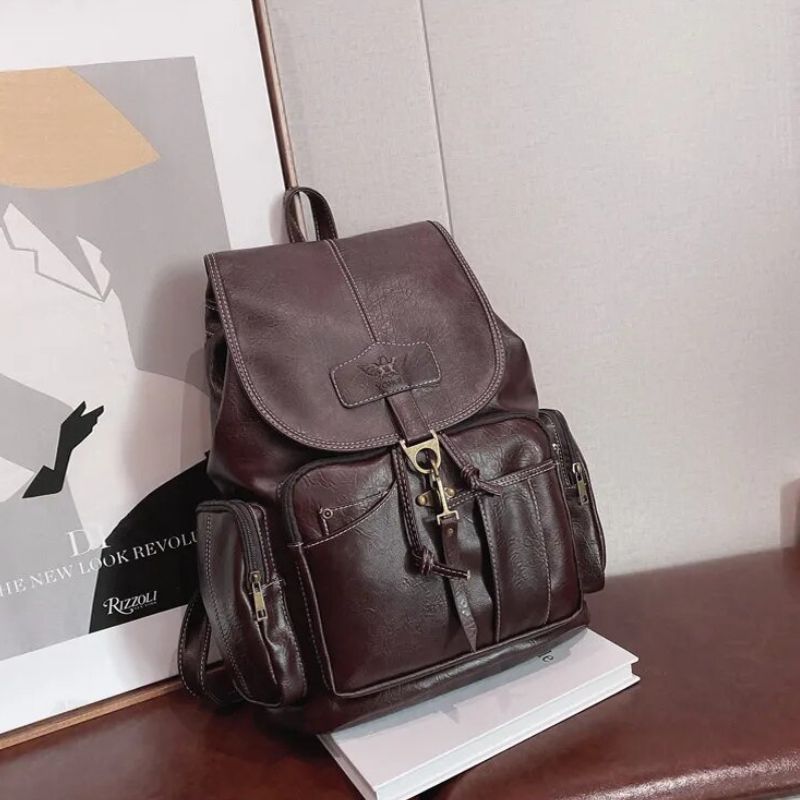 Vintage Women Backpack For Teenage Girls-Backpacks-Coffee-Free Shipping Leatheretro