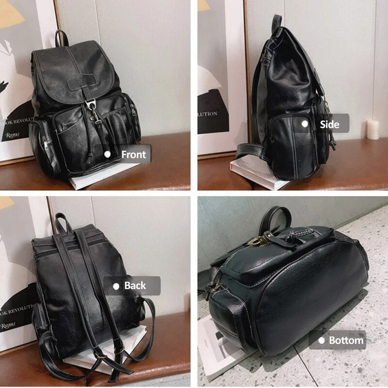 Vintage Women Backpack For Teenage Girls-Backpacks-Coffee-Free Shipping Leatheretro