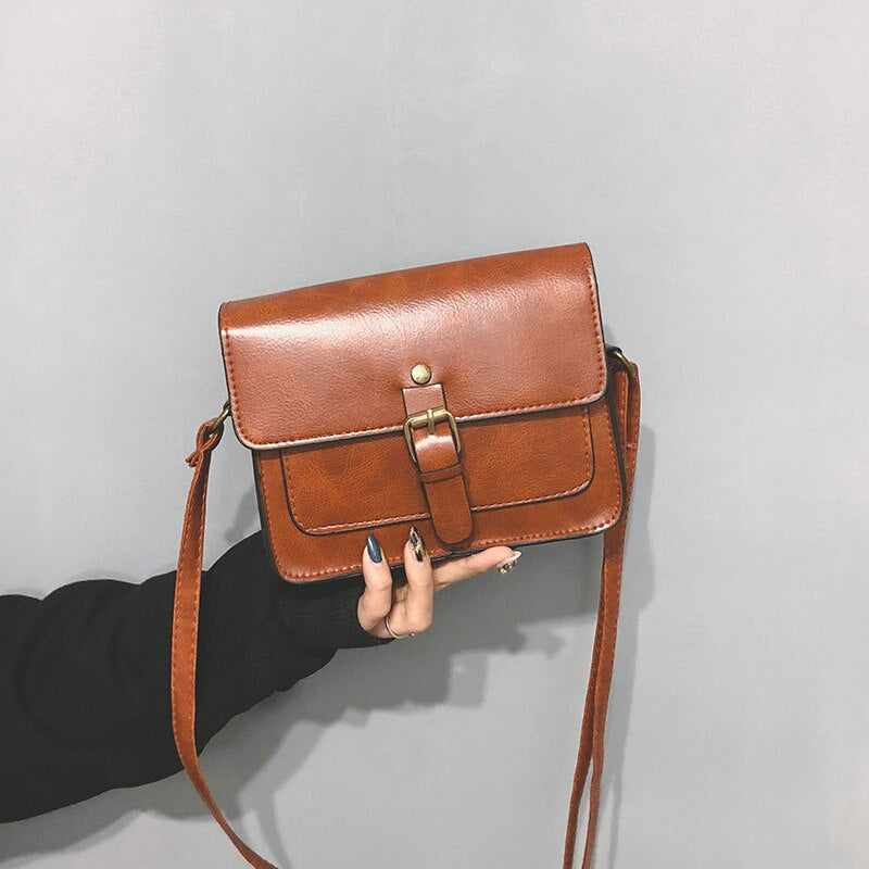 Vintage Women Flap Fashion Casual Leather Shoulder Bags Lady Crossbody Messenger Bag-Handbags-Light Brown-Free Shipping Leatheretro