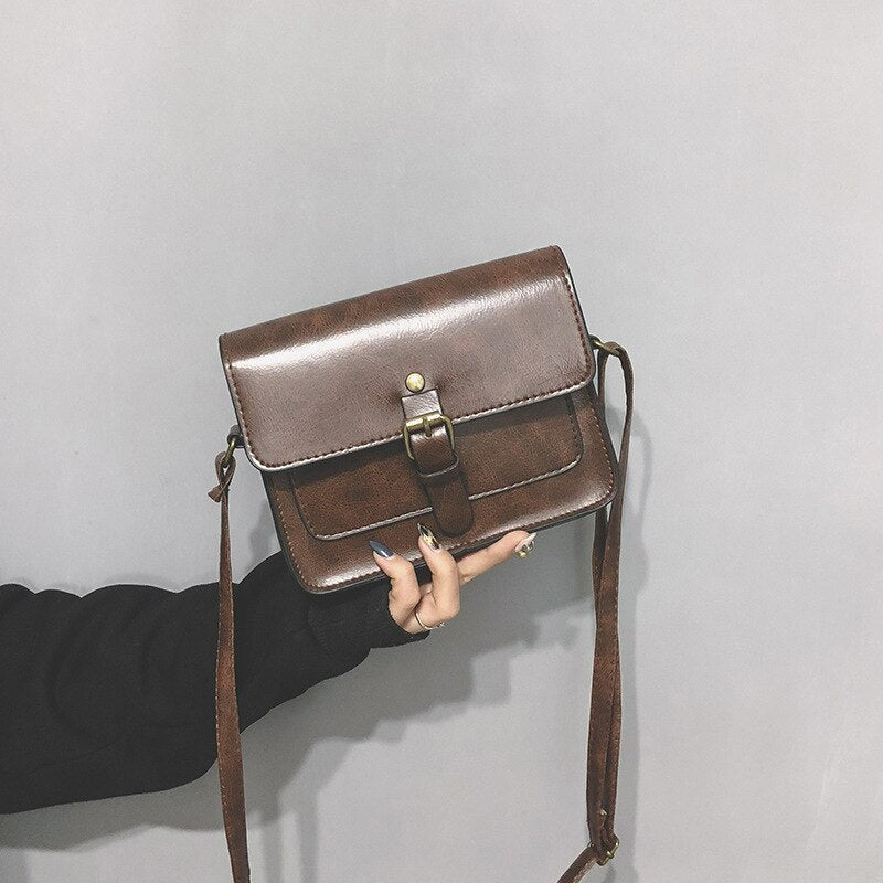 Vintage Women Flap Fashion Casual Leather Shoulder Bags Lady Crossbody Messenger Bag-Handbags-Light Brown-Free Shipping Leatheretro