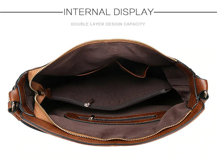 Vintage Women Shoulder Crossbody Bag-Handbags-Brown-Free Shipping Leatheretro