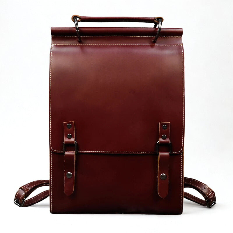 Vintage Crazy Horse Genuine Leather Backpack for Men & Women – A4 School & Laptop Daypack Rucksack-Backpacks-Brown-Free Shipping Leatheretro