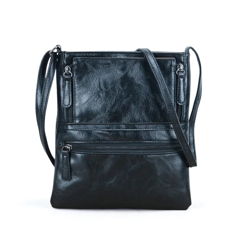 Vintage Multi-pocket Women Crossbody Bag - Soft PU Leather Shoulder Bag-Brown-Free Shipping Leatheretro