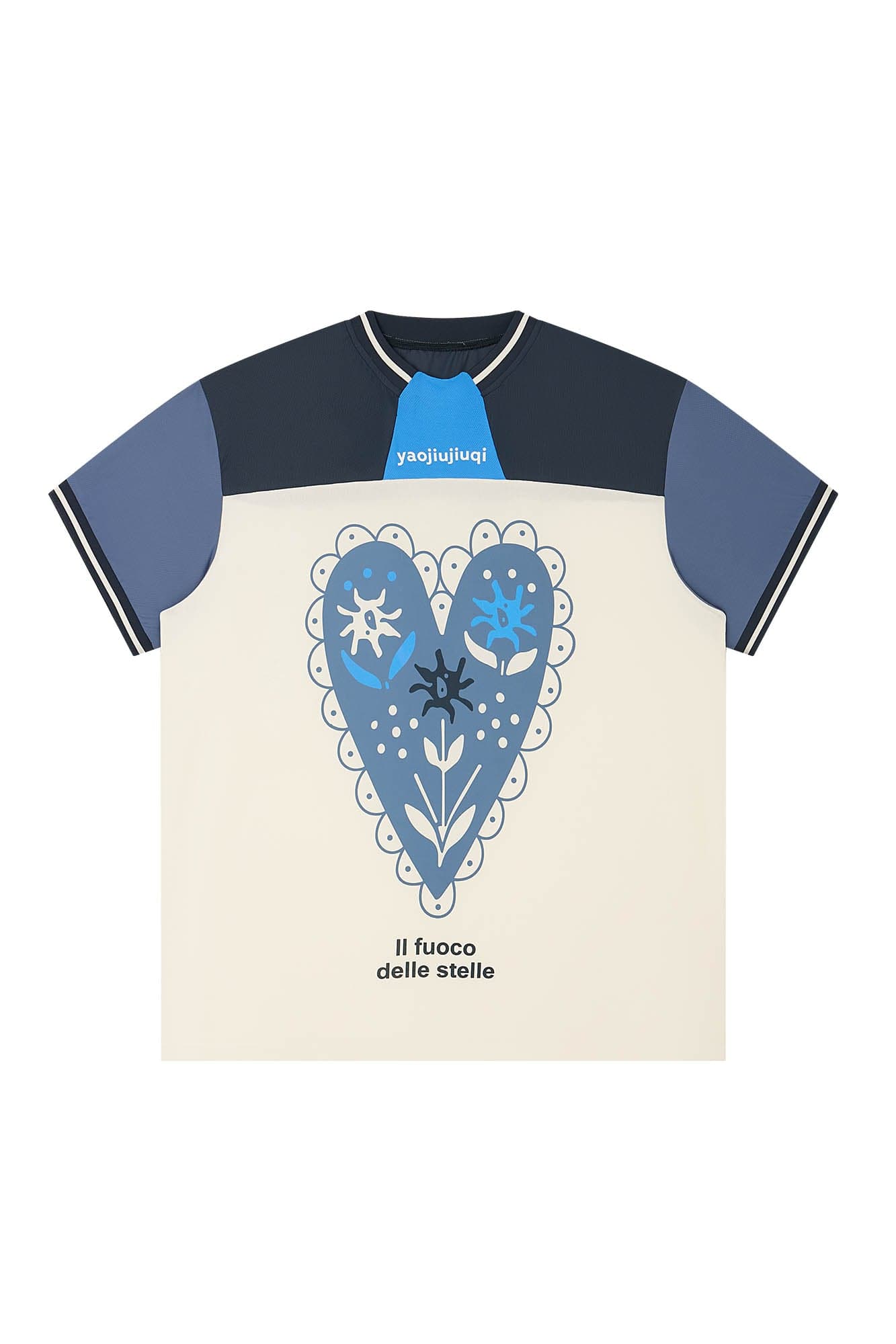 1997 POSTOFFICE Heart Floral Panelled Quick-Dry T-Shirt-T Shirt-S-Gray-Free Shipping Leatheretro