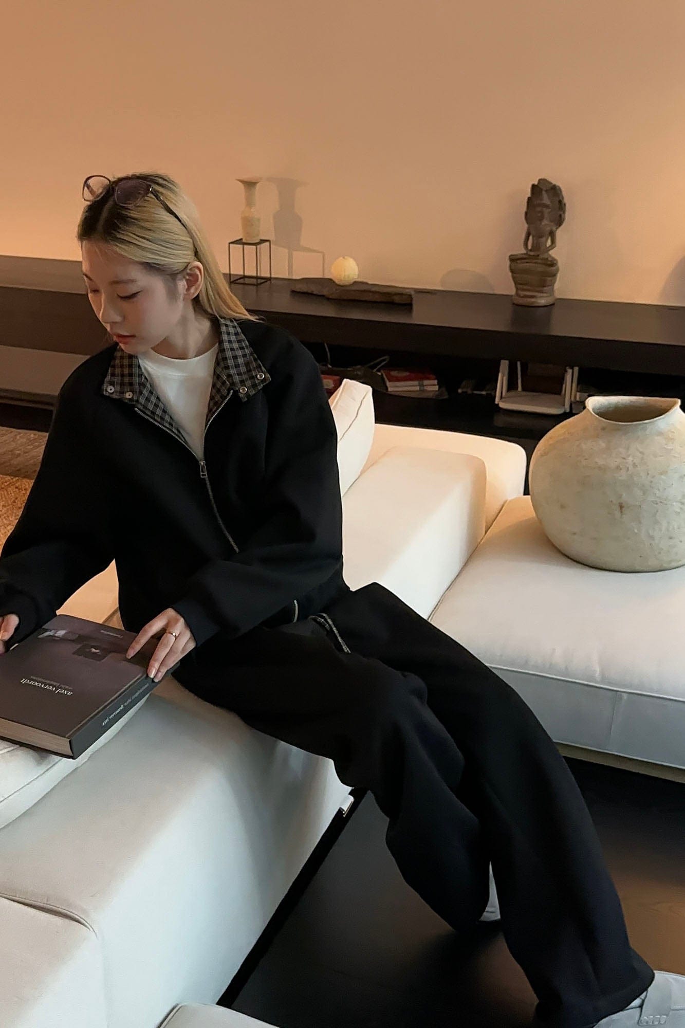 OKAYTHXBYE Plaid Layered Waist Drawstring Sweatpants-Pants-S-Black-Free Shipping Leatheretro