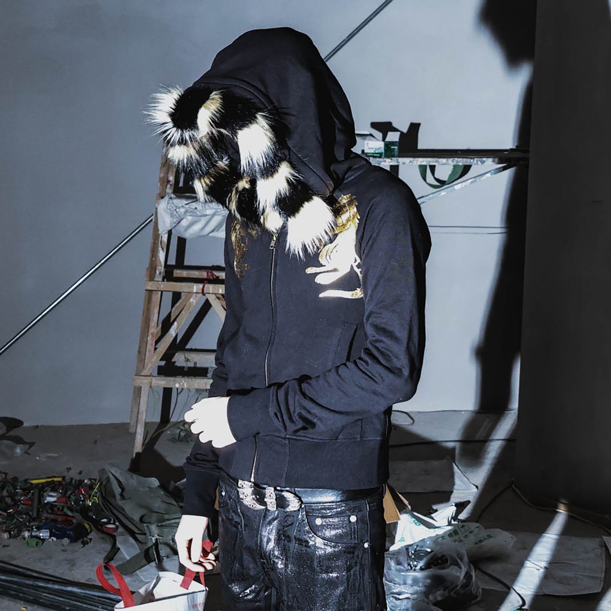 PCCVISION Foil Graphic Slim Zip-Up Hoodie-Jacket-S-Free Shipping Leatheretro