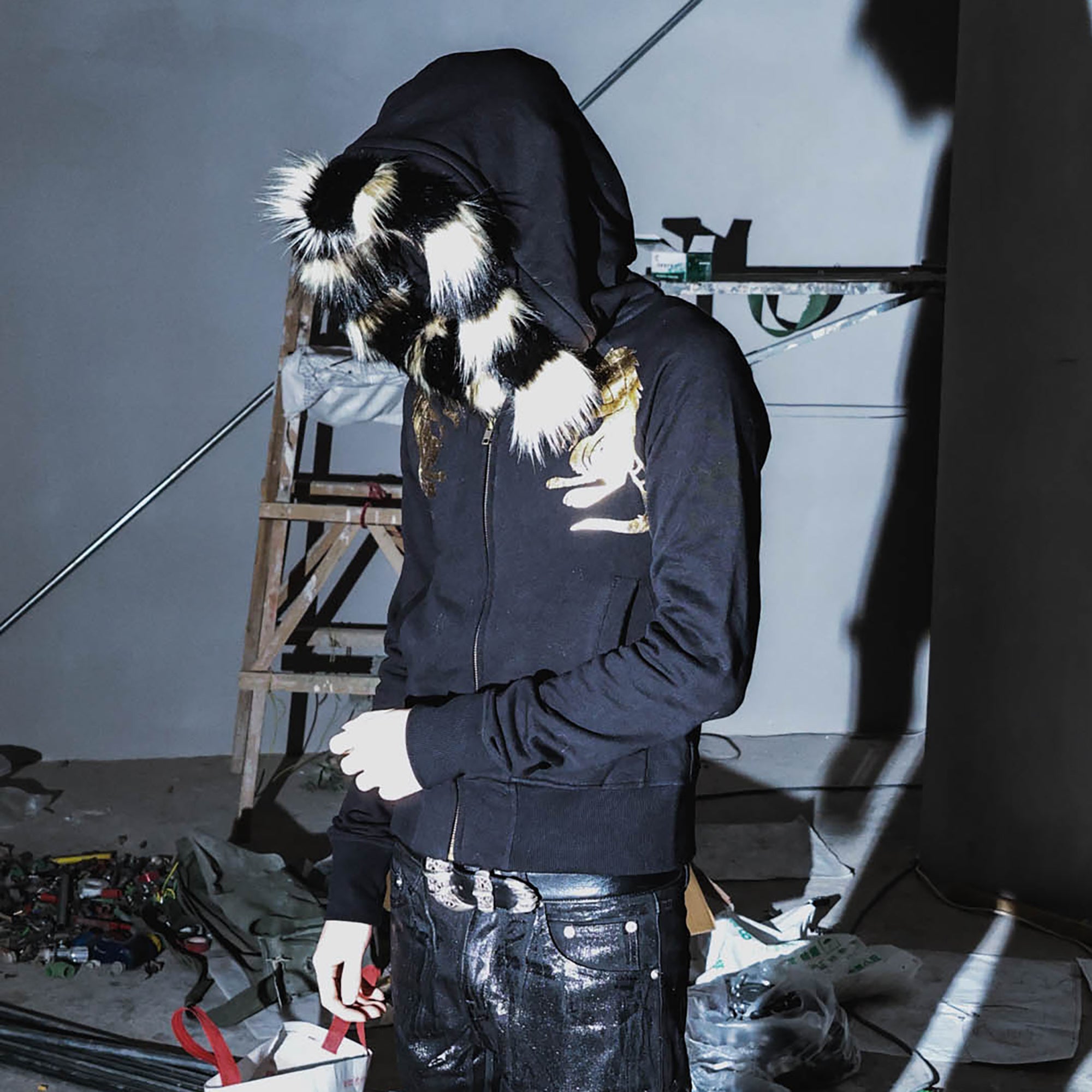 PCCVISION Foil Graphic Slim Zip-Up Hoodie-Jacket-S-Free Shipping Leatheretro