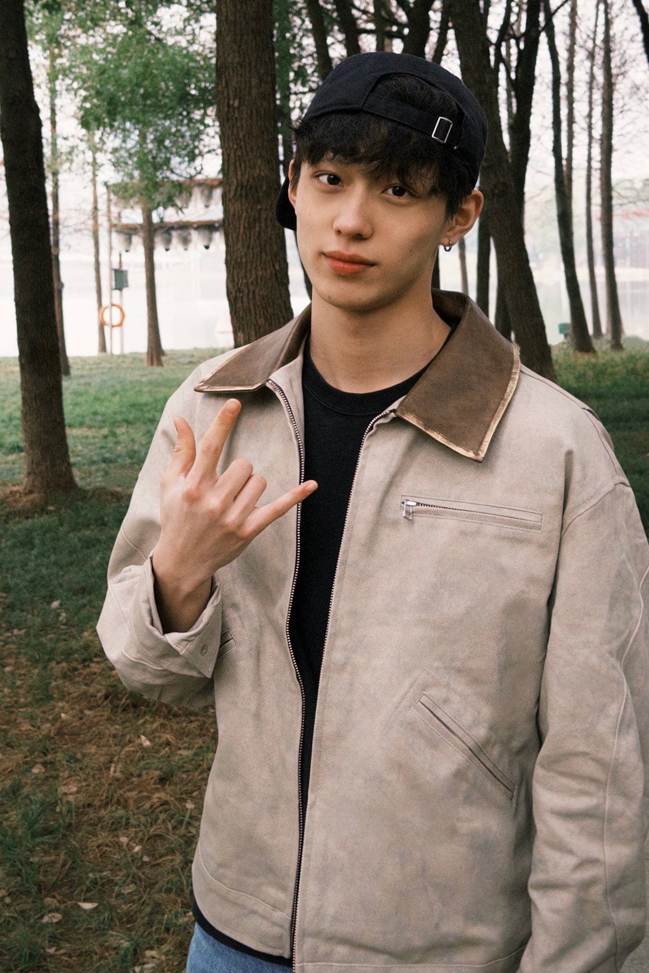 OKAYTHXBYE Essential Contrast Collar Washed Jacket-Jacket-Purple-S-Free Shipping Leatheretro