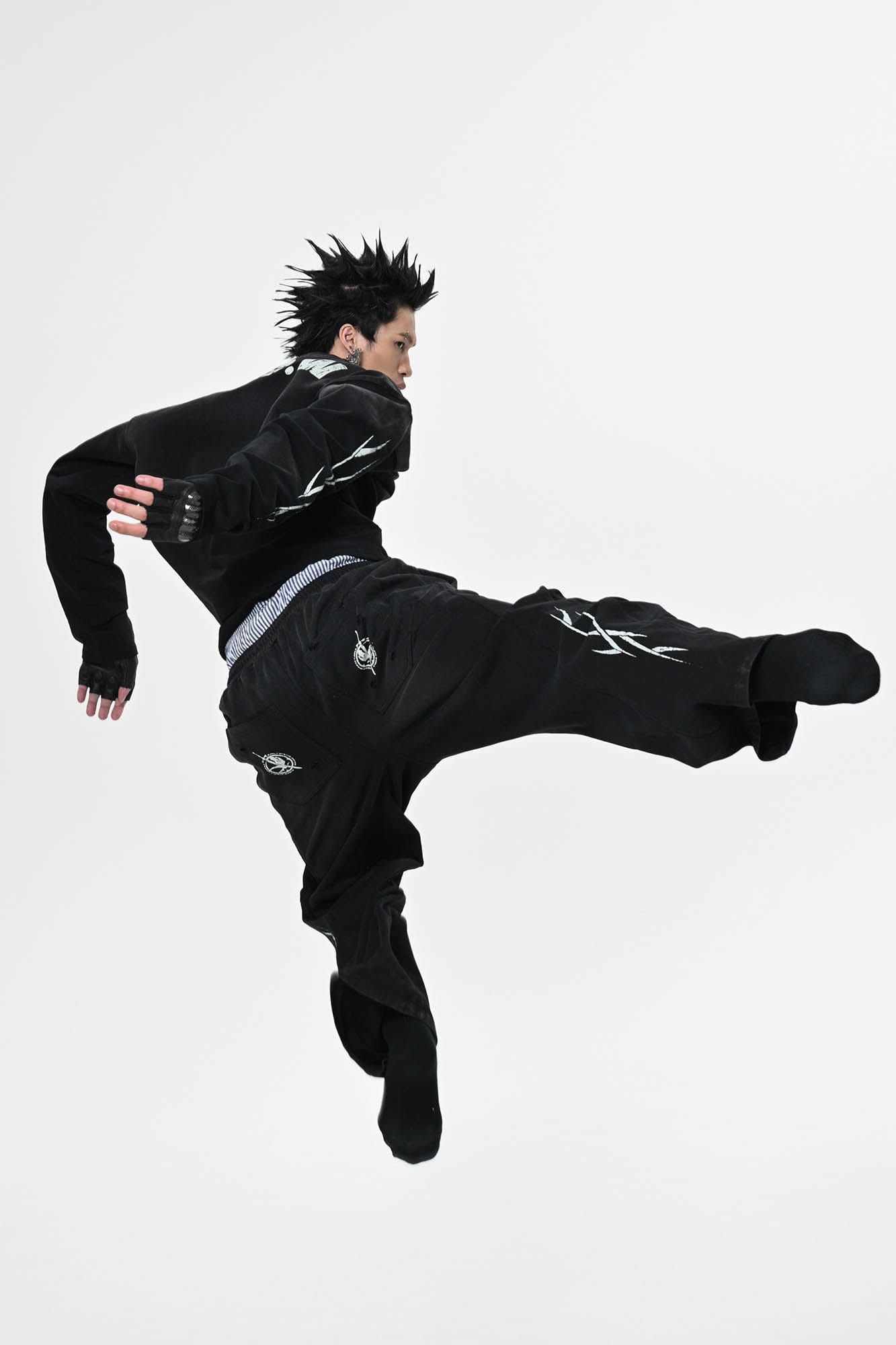 SAVAGEGROWTHWORLD No.5 Distressed Long-Sleeve Tee-L/S Tee-S-Blue-Free Shipping Leatheretro