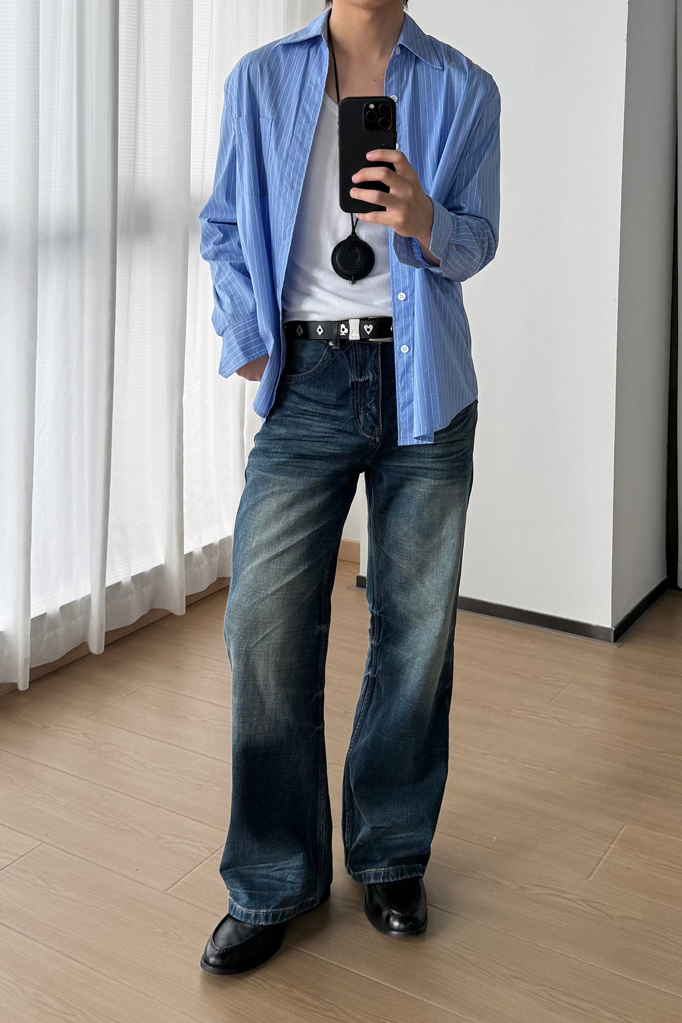 OKAYTHXBYE Wrinkled Washed Wide-Leg Jeans-Jeans-S-Free Shipping Leatheretro