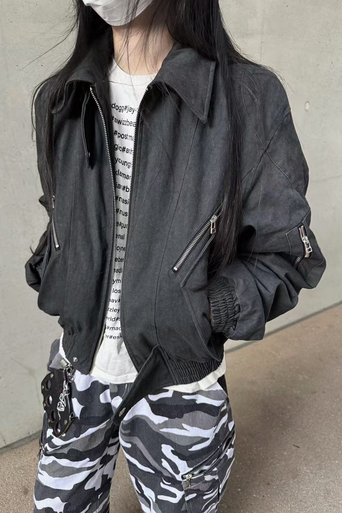 OKAYTHXBYE 3M Thinsulate Padded Multi-Zip Bomber Jacket-Jacket-S-Free Shipping Leatheretro