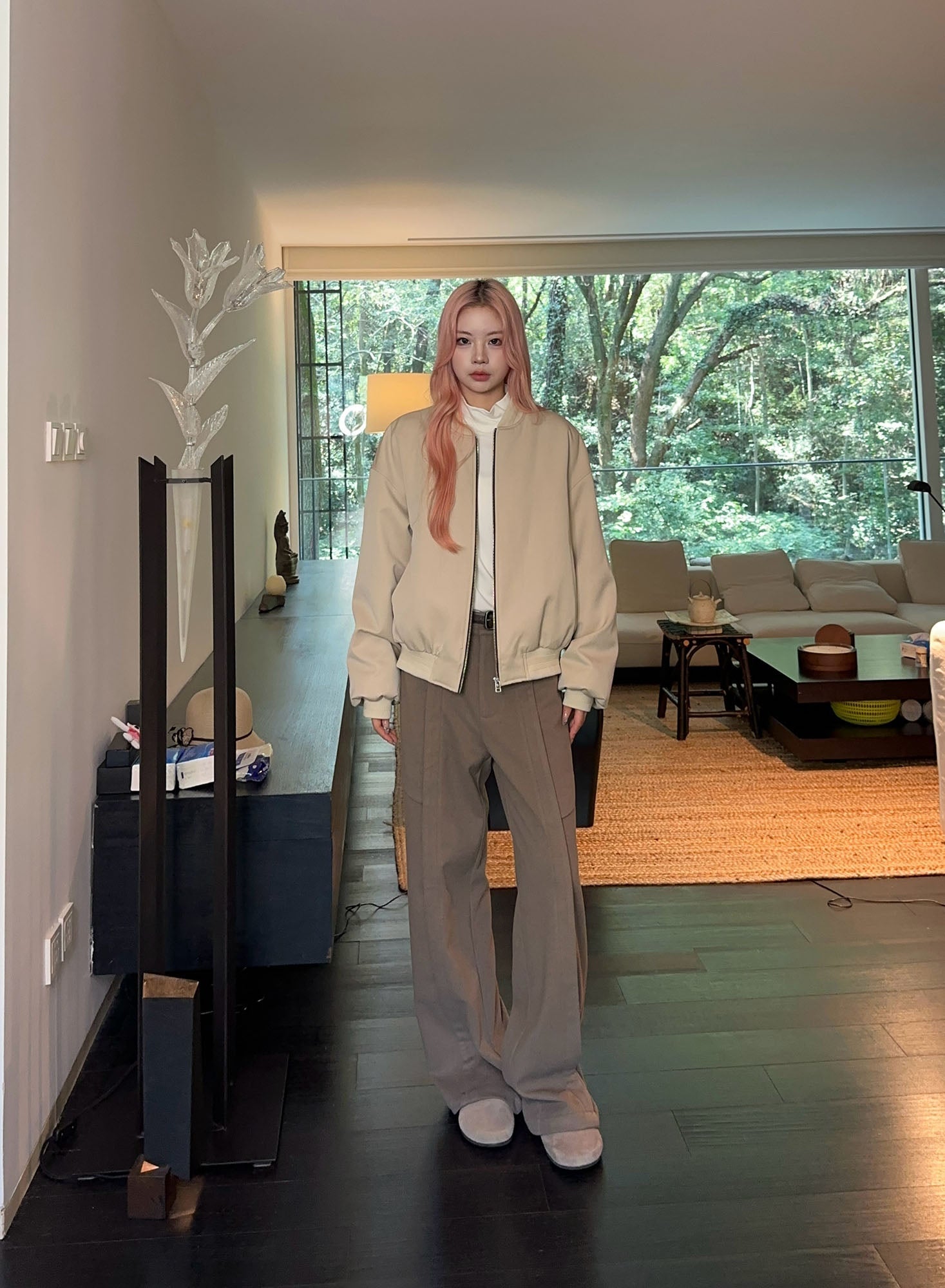 OKAYTHXBYE Wool-Filled Bomber Jacket-Jacket-S-Khaki-Free Shipping Leatheretro