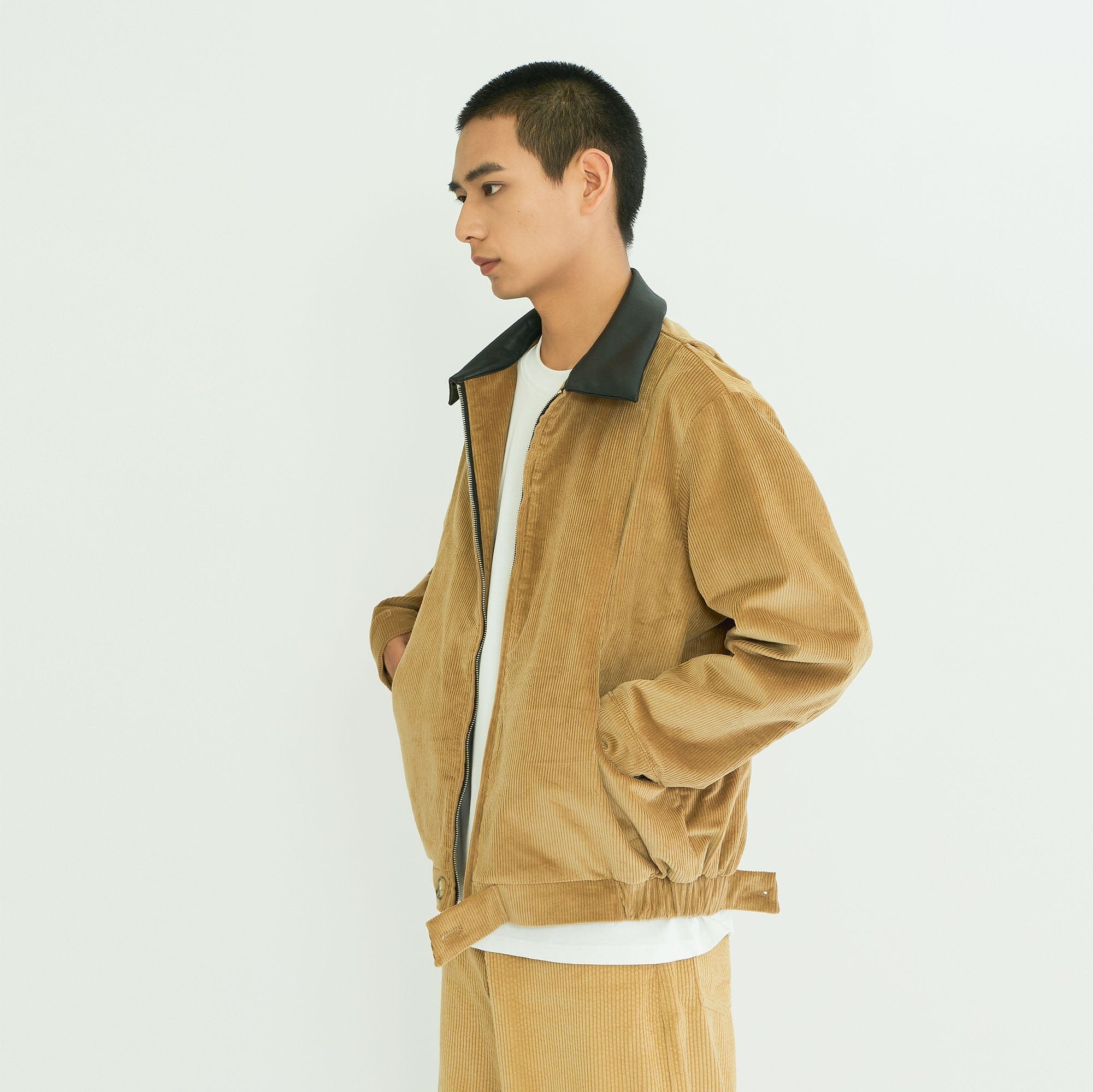 WIID Contrast Collar Corduroy Jacket-Jacket-M-Free Shipping Leatheretro