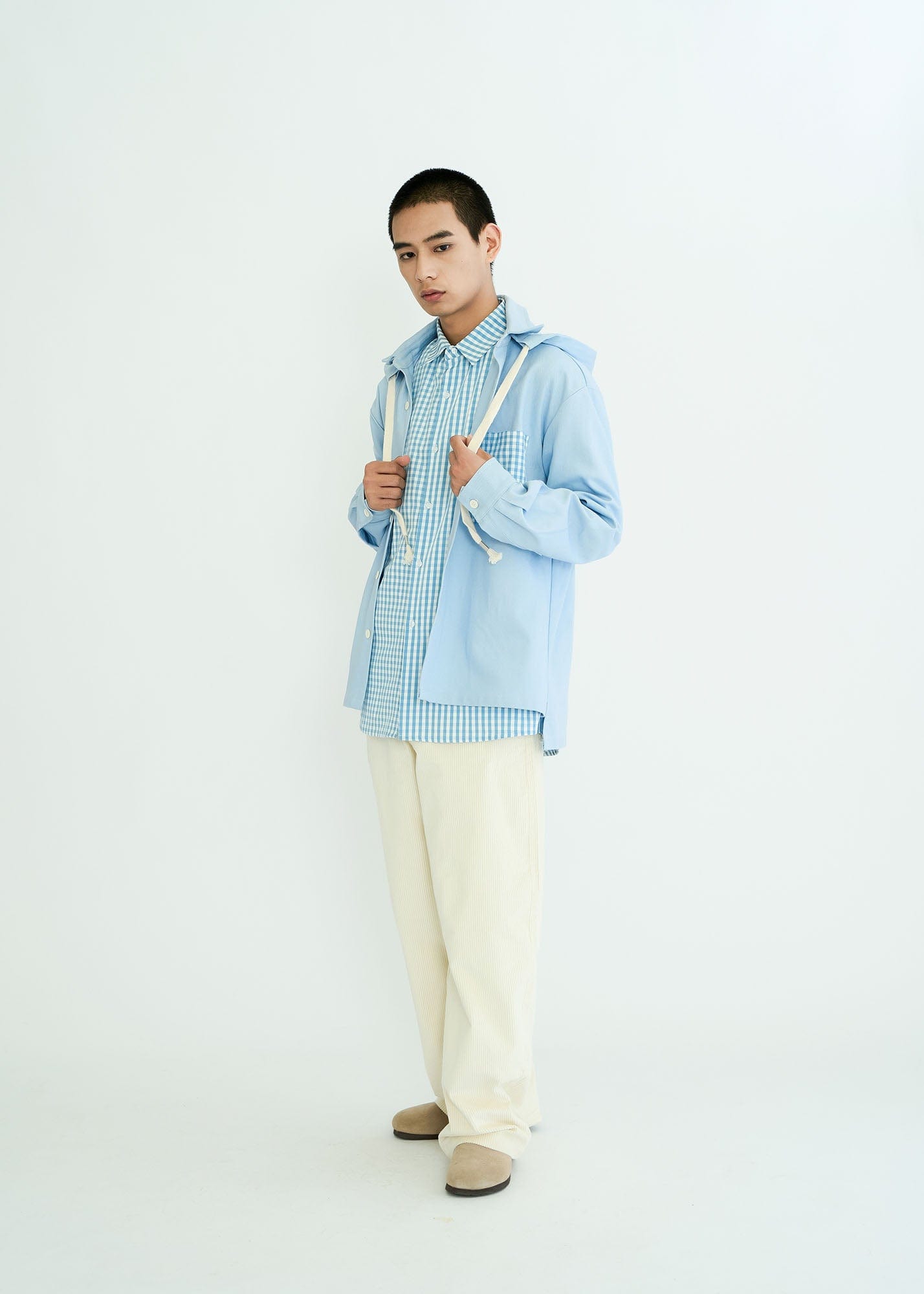 WIID Checks Pocket Hooded Shirt-Shirt-M-Free Shipping Leatheretro