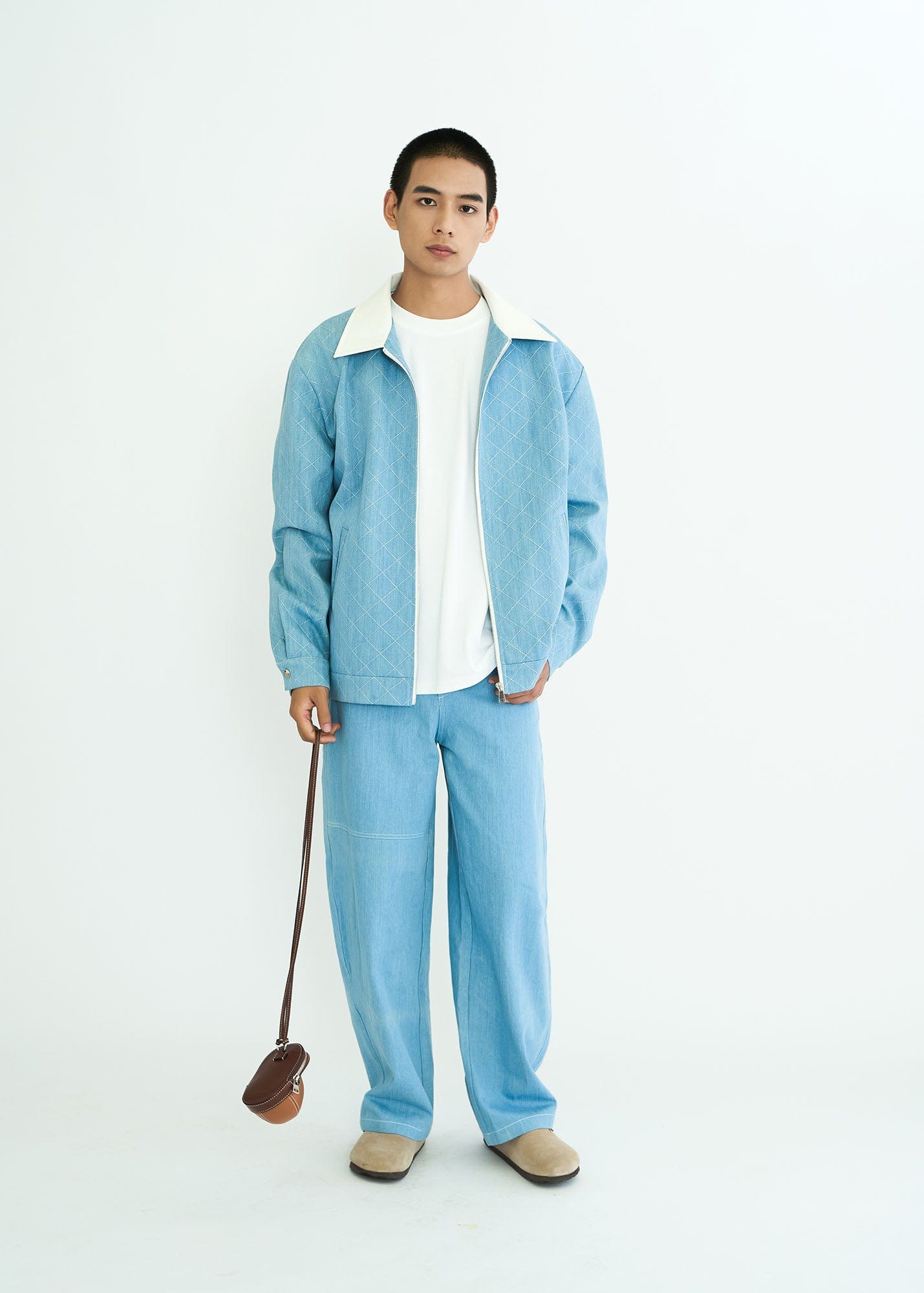 WIID Quilt-Stitch Contrast Collar Jacket-Jacket-M-Free Shipping Leatheretro
