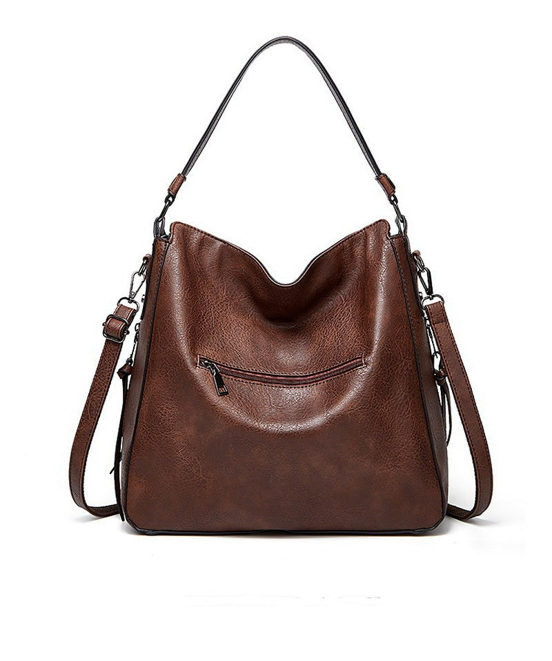 Winter Vintage PU Leather Tassel Handbag-Handbags-Black-Free Shipping Leatheretro